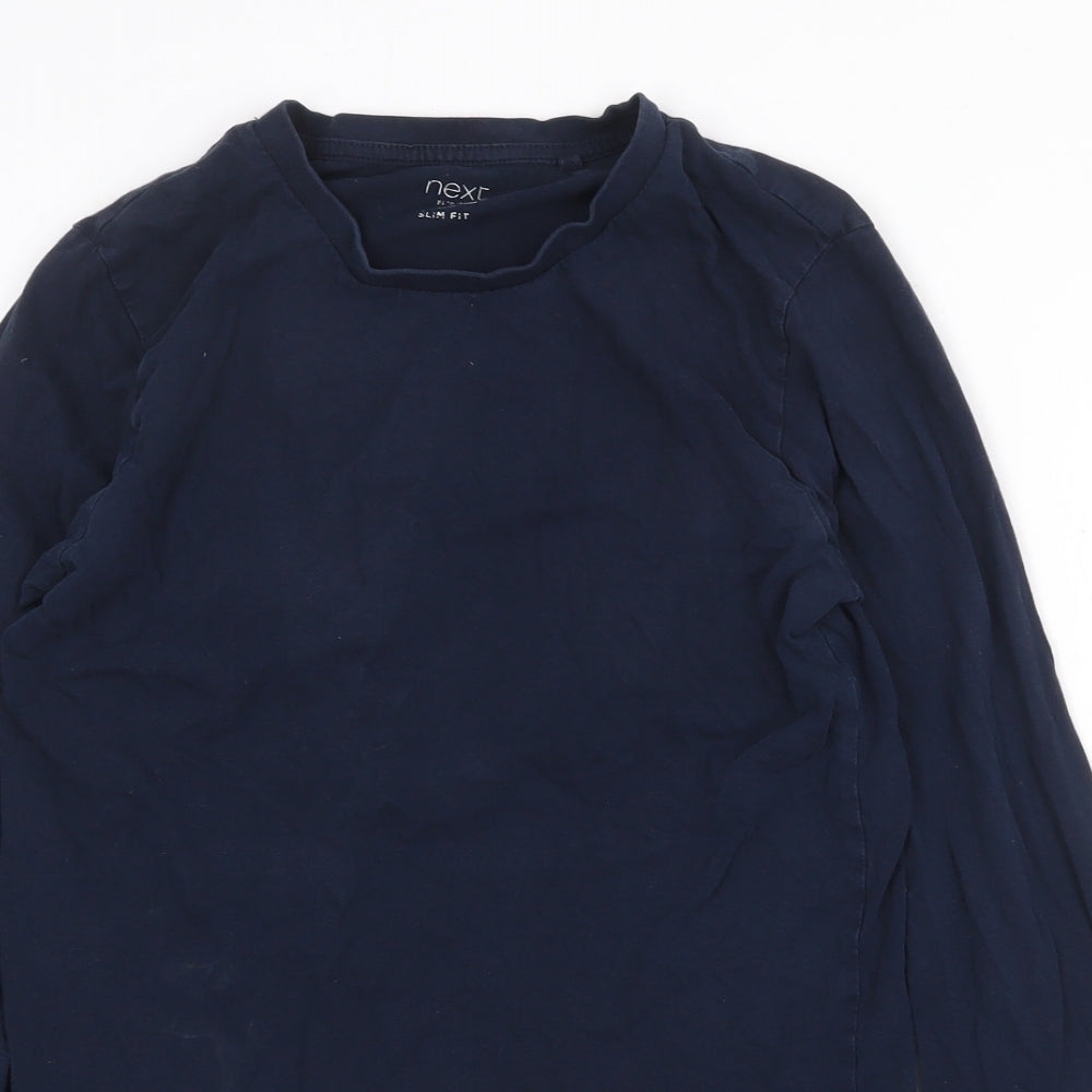 NEXT Womens Blue Cotton Basic T-Shirt Size XS Round Neck