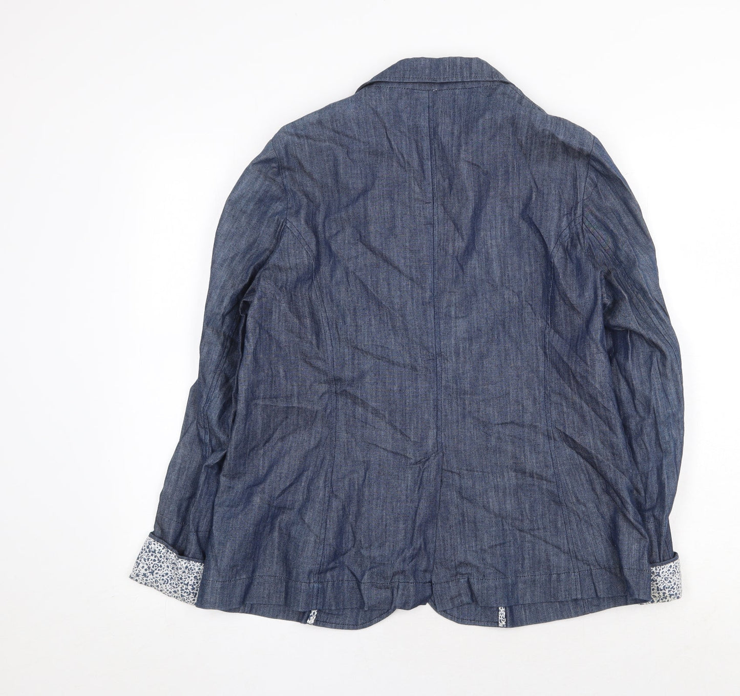 Cotton Traders Womens Blue Jacket Blazer Size 12 Button