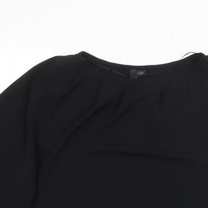 Preworn Womens Black Polyester Basic Blouse Size 4XL Round Neck - One Shoulder