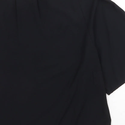 Preworn Womens Black Polyester Basic Blouse Size 4XL Round Neck - One Shoulder
