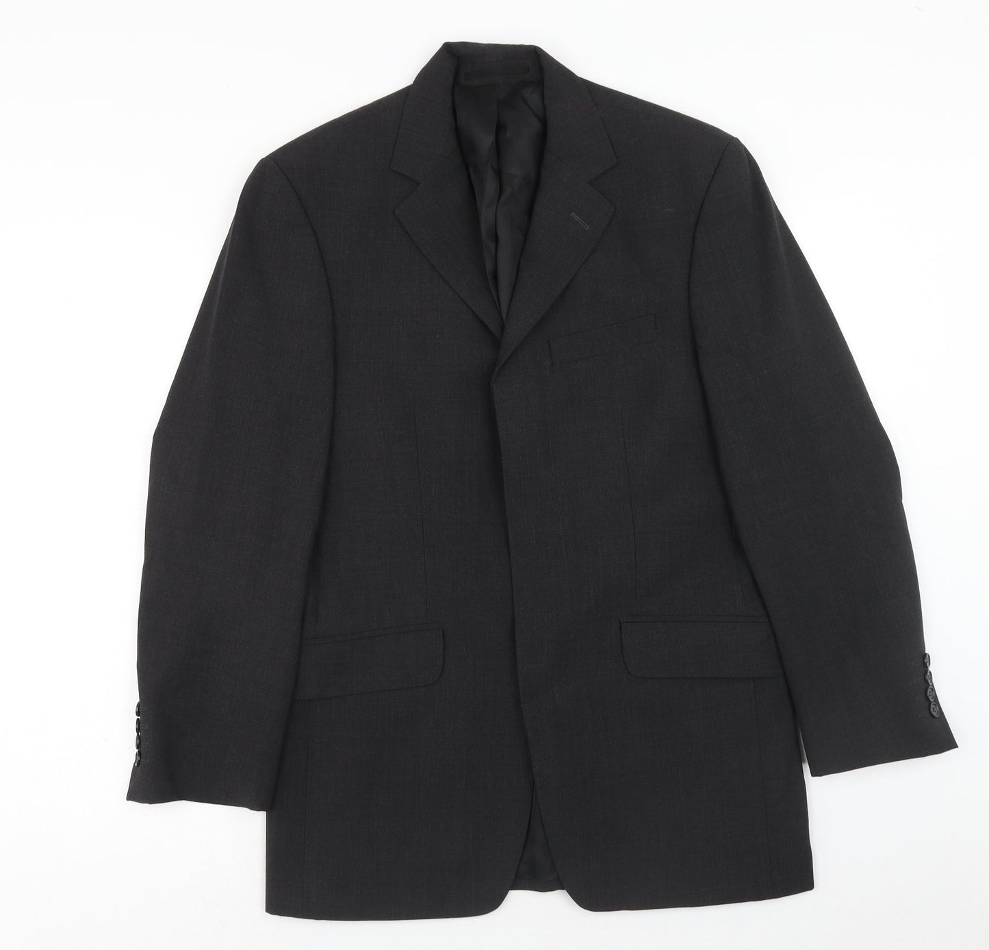Contempo Mens Grey Wool Jacket Suit Jacket Size 36 Regular