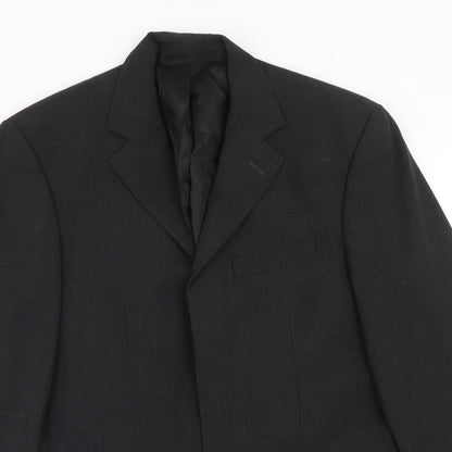 Contempo Mens Grey Wool Jacket Suit Jacket Size 36 Regular