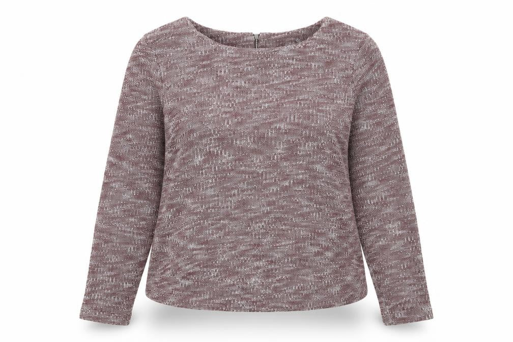 Alice Collins Womens Purple Round Neck Geometric Polyester Pullover Jumper Size 14