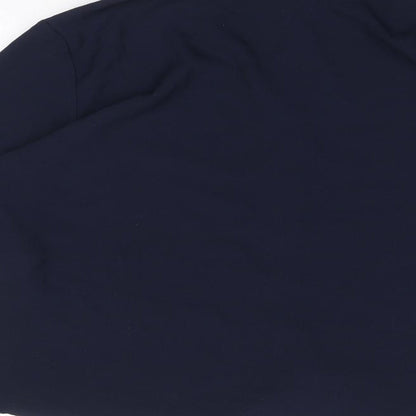 Boohoo Womens Blue Polyester Basic Button-Up Size L Collared