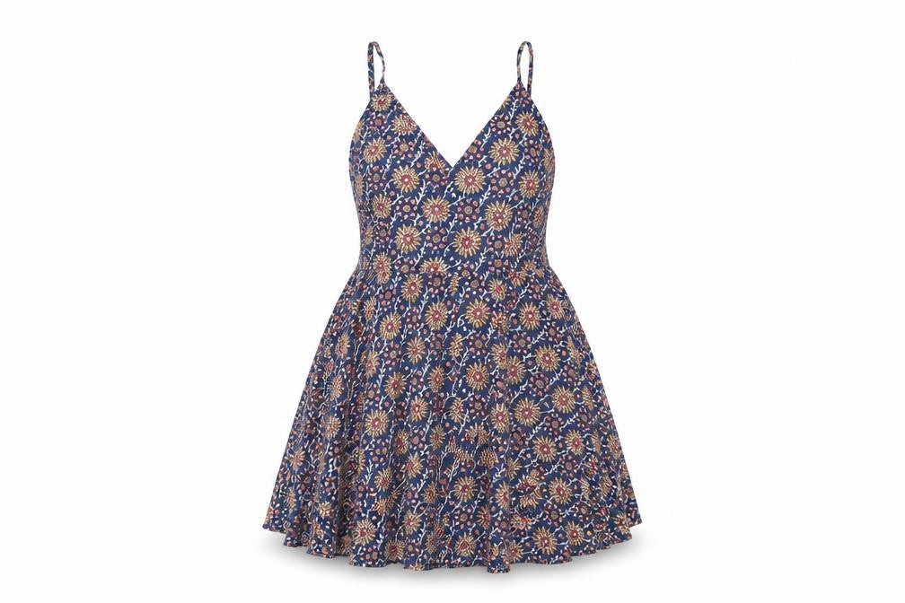 Gap Womens Multicoloured Floral Viscose Fit & Flare Size M V-Neck Pullover