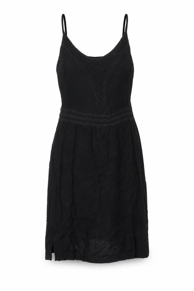 Marks & Spencer Womens Black Viscose Tank Dress Size 10 Round Neck Pullover