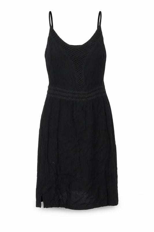 Marks & Spencer Womens Black Viscose Tank Dress Size 10 Round Neck Pullover