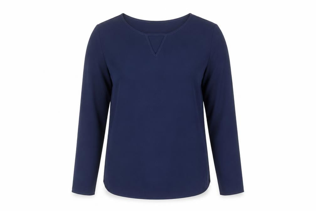 SheIn Womens Blue Polyester Basic T-Shirt Size S Scoop Neck