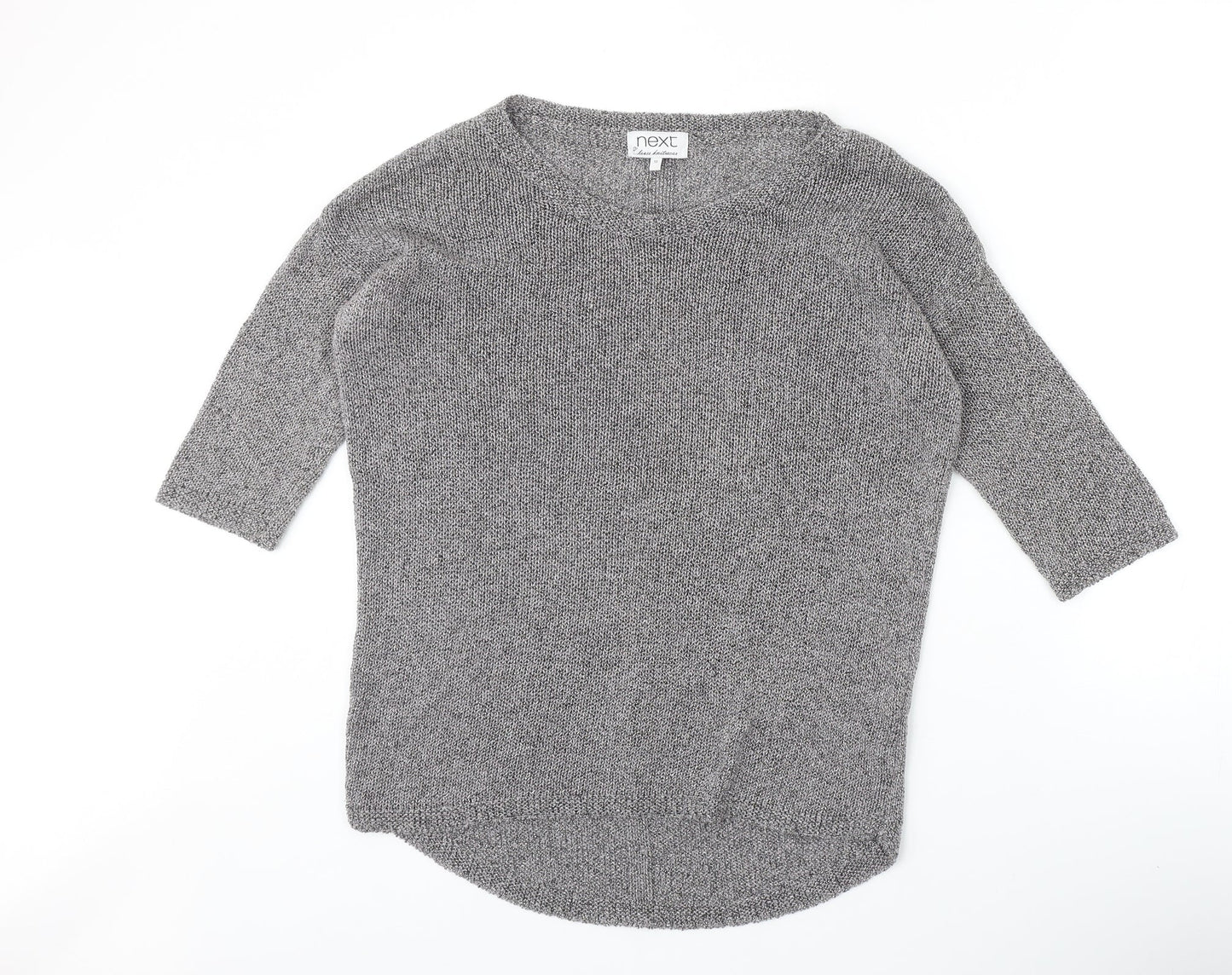 NEXT Womens Grey Round Neck Cotton Pullover Jumper Size 10