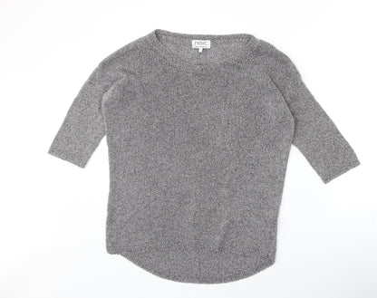 Next Womens Grey Round Neck Cotton Pullover Jumper Size 10