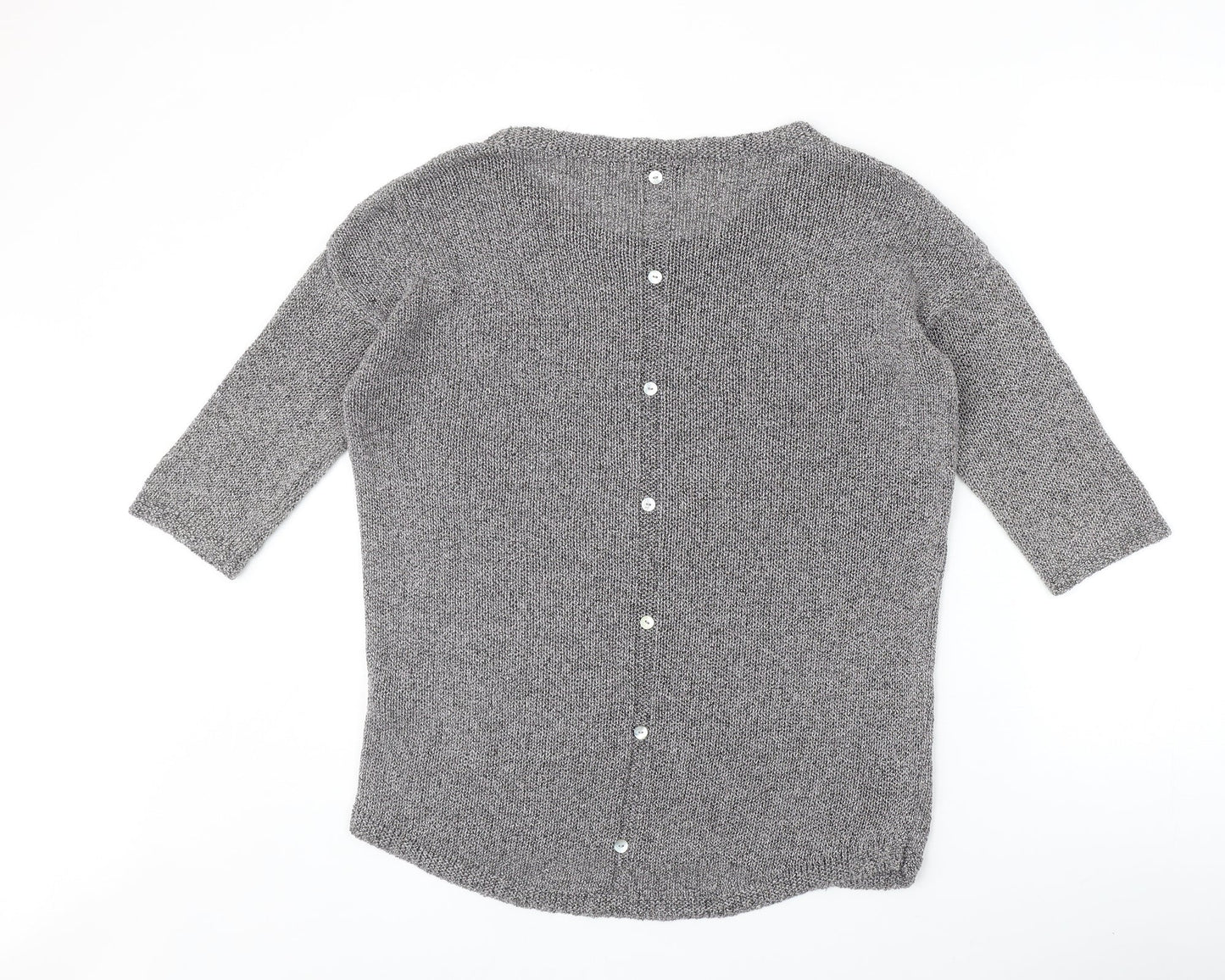NEXT Womens Grey Round Neck Cotton Pullover Jumper Size 10