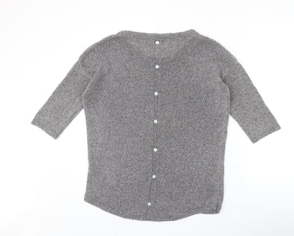 Next Womens Grey Round Neck Cotton Pullover Jumper Size 10