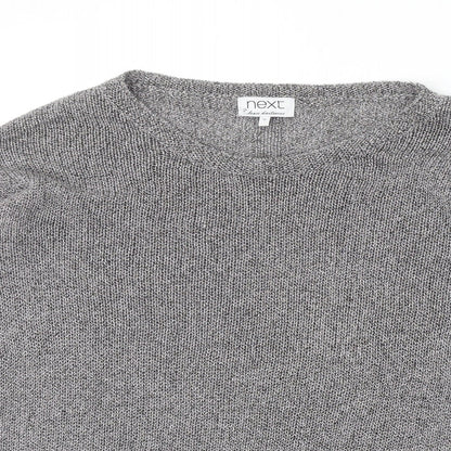Next Womens Grey Round Neck Cotton Pullover Jumper Size 10