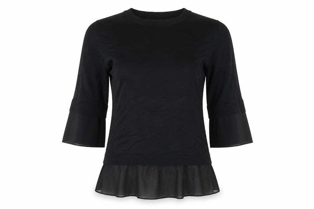 NEXT Womens Black Viscose Basic Blouse Size S Round Neck
