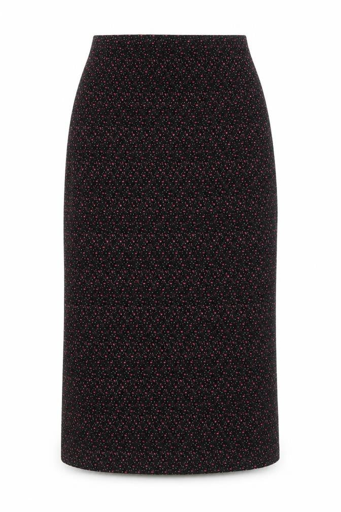 Preworn Womens Black Geometric Polyester A-Line Skirt Size 10
