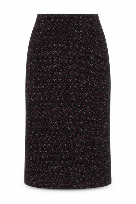 Preworn Womens Black Geometric Polyester A-Line Skirt Size 10