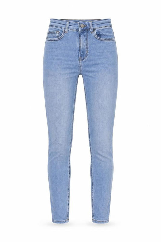 Marks & Spencer Womens Blue Cotton Skinny Jeans Size 8 L28 in Regular Button