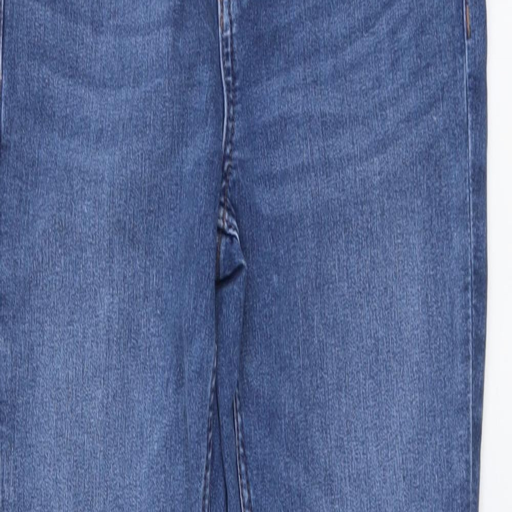 Marks and Spencer Womens Blue Cotton Skinny Jeans Size 8 L29 in Regular Button