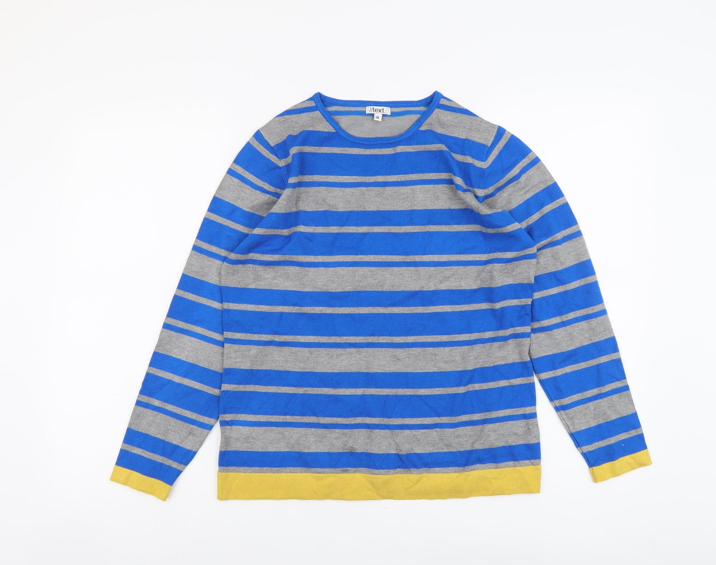 //Text.. Womens Multicoloured Scoop Neck Striped Viscose Pullover Jumper Size M