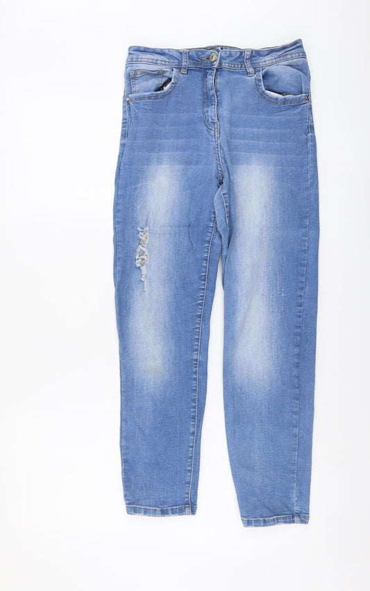 //Denim Womens Blue Cotton Skinny Jeans Size 12 L26 in Regular Button