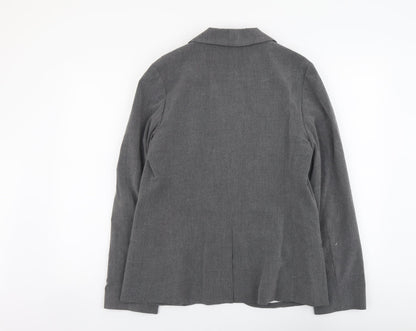 F&F Womens Grey Polyester Jacket Blazer Size 14
