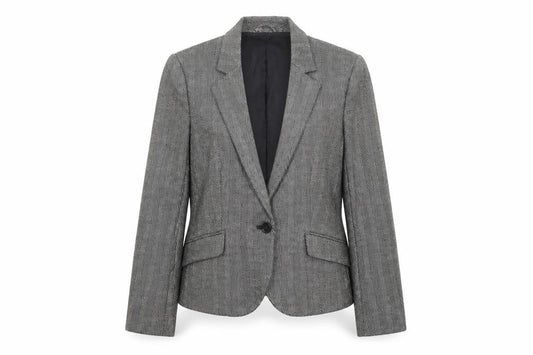 Mango Womens Grey Polyester Jacket Blazer Size 10