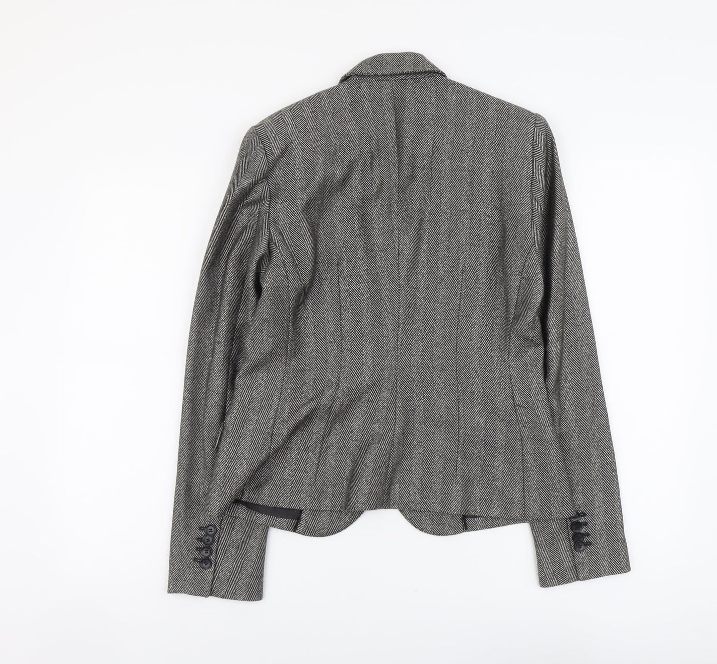 Mango Womens Grey Polyester Jacket Blazer Size 10