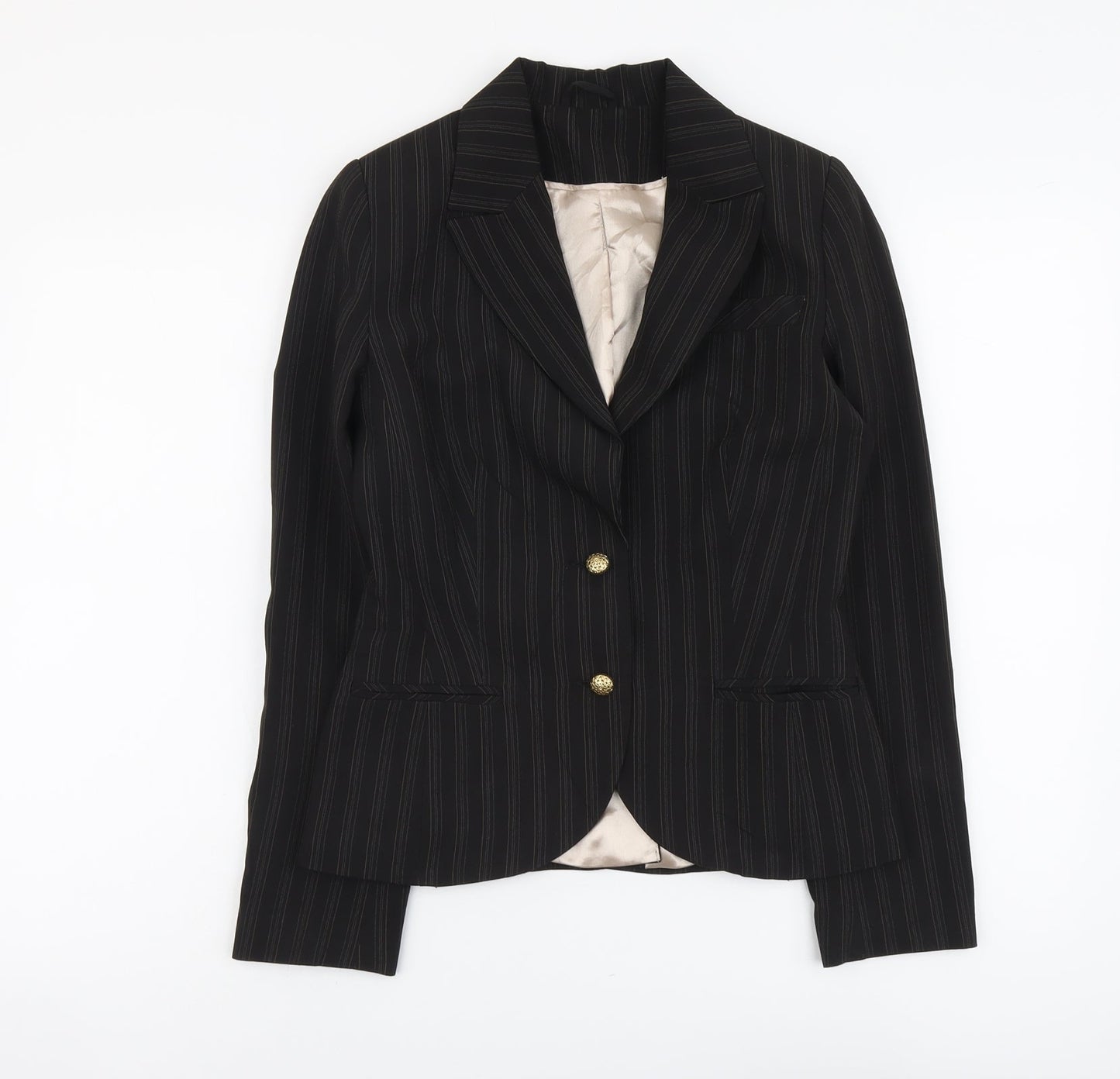 New Look Womens Brown Striped Polyester Jacket Blazer Size 10