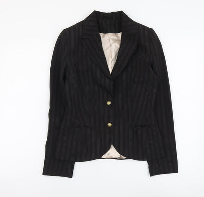 New Look Womens Brown Striped Polyester Jacket Blazer Size 10