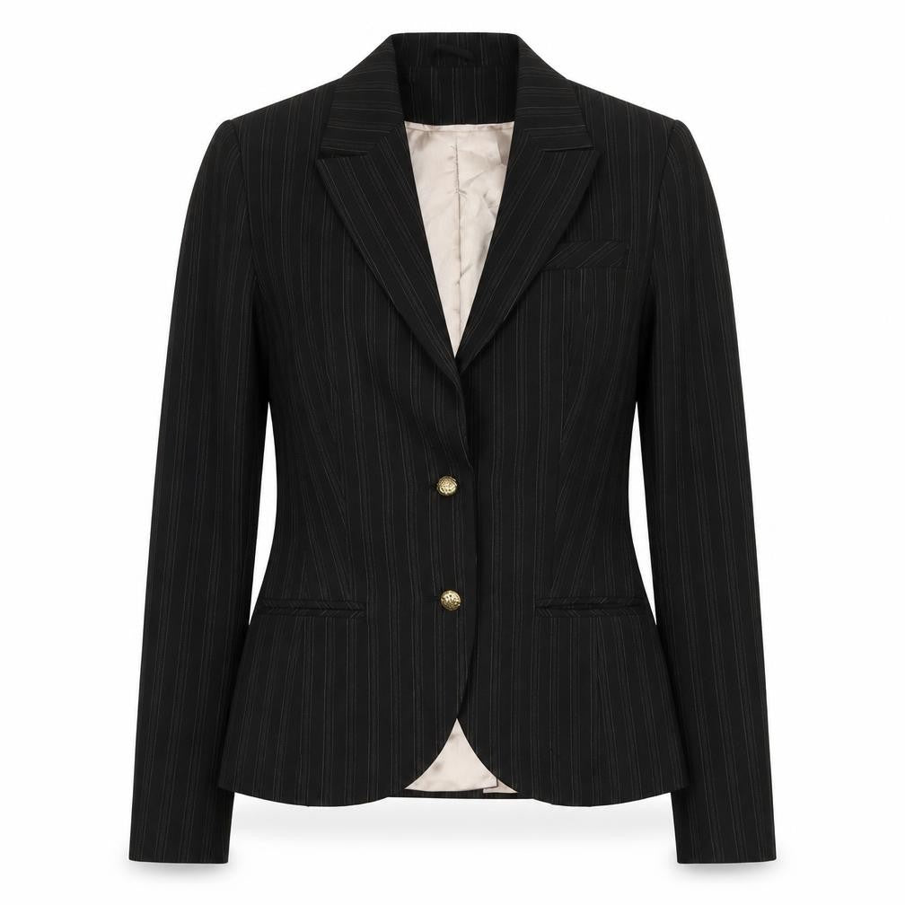 New Look Womens Brown Striped Polyester Jacket Blazer Size 10