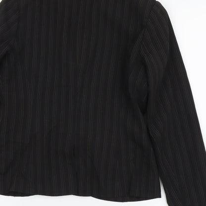New Look Womens Brown Striped Polyester Jacket Blazer Size 10