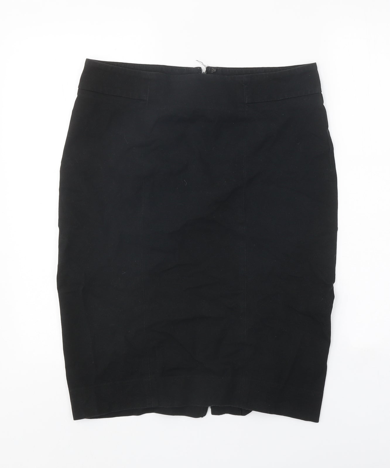 Gap Womens Black Cotton Straight & Pencil Skirt Size 10 Zip