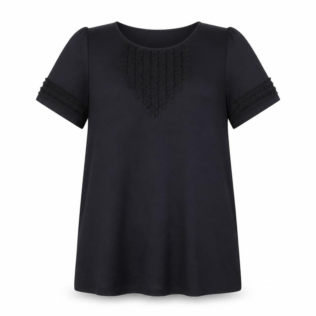 Autograph Womens Black Polyester A-Line One Size Round Neck Pullover