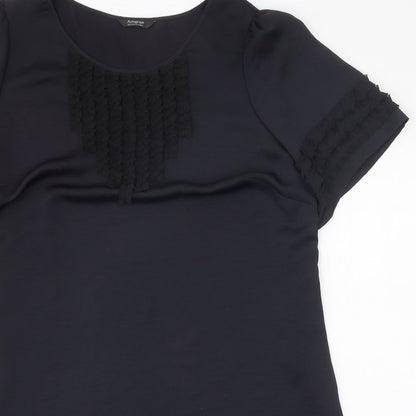 Autograph Womens Black Polyester A-Line One Size Round Neck Pullover