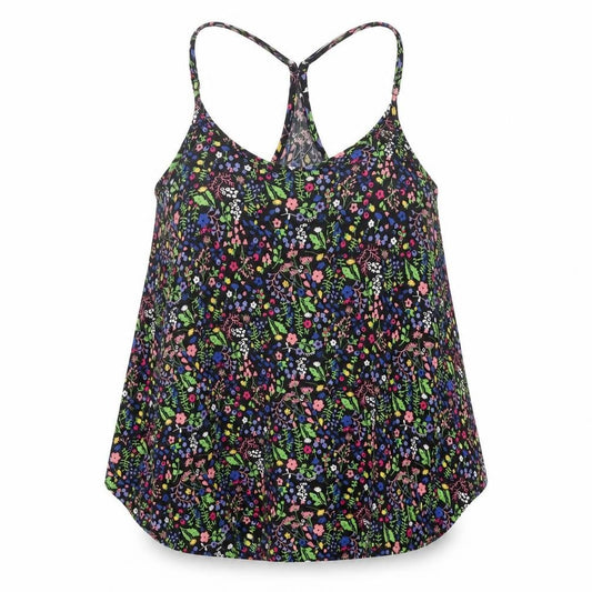Divided Womens Black Geometric Viscose Basic Tank Size 8 Scoop Neck
