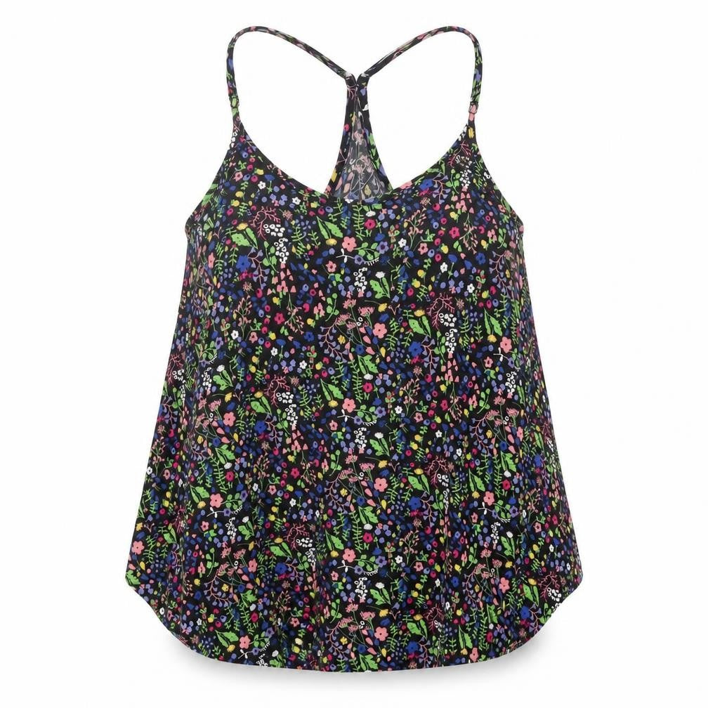 Divided Womens Black Geometric Viscose Basic Tank Size 8 Scoop Neck