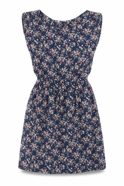 Shikha Womens Blue Geometric Cotton A-Line One Size Round Neck Pullover