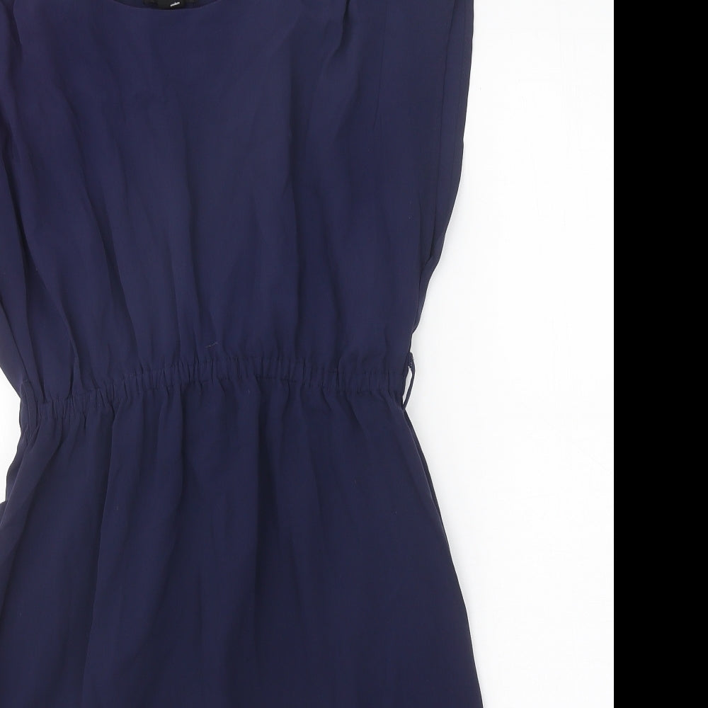 H&M Womens Blue Polyester Fit & Flare Size S Round Neck Pullover