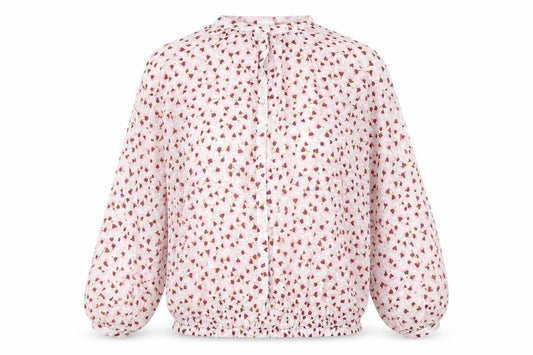 H&M Womens Pink Floral Lyocell Basic Button-Up Size 6 Round Neck