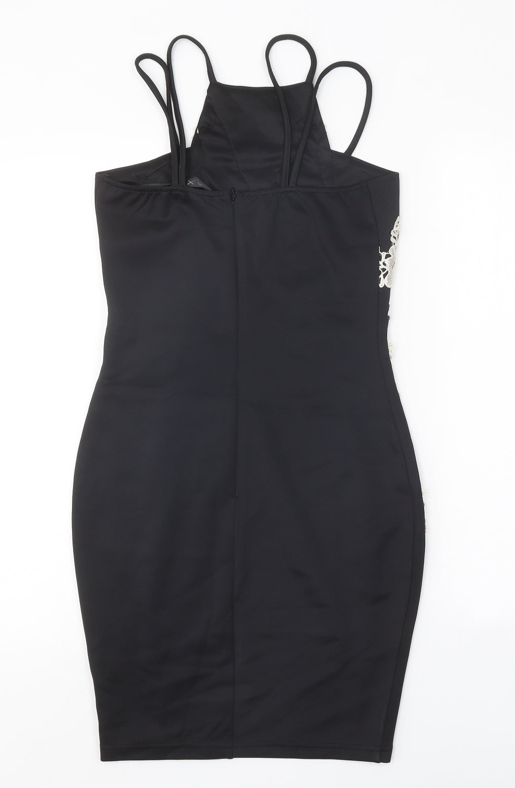 ax paris floral bodycon dress AX Paris Dress Womens Small Navy Blue Floral Lace Bodycon Mesh