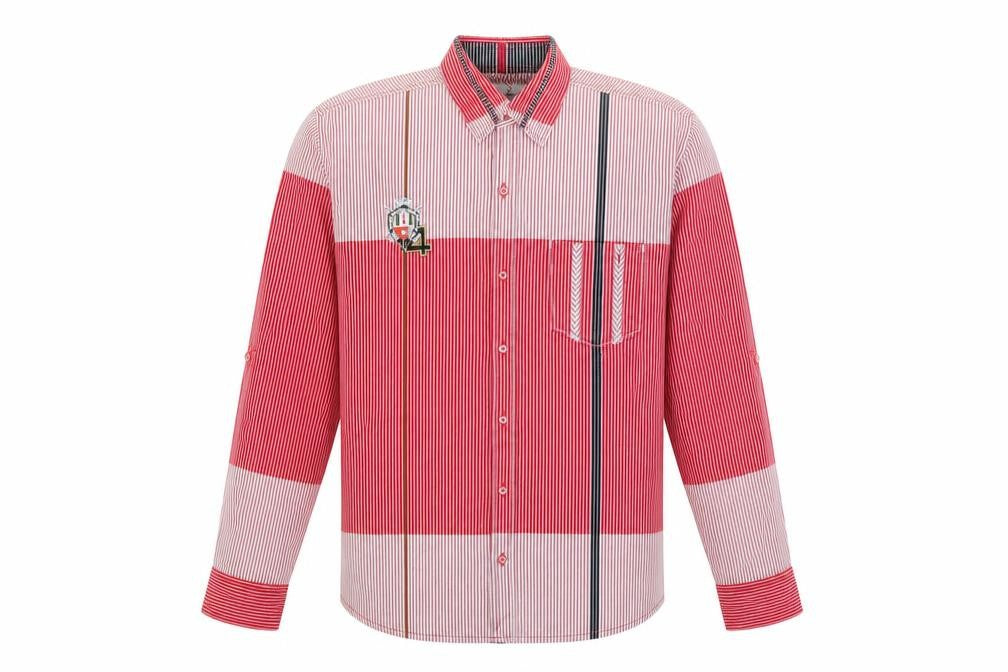 Volume Zero Mens Red Striped Cotton Button-Up Size XL Collared Button