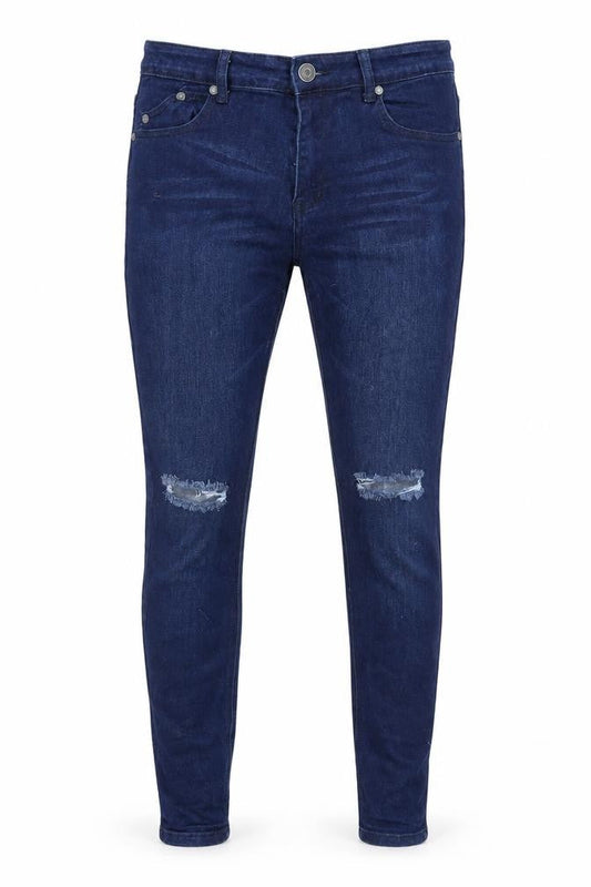 Boohoo Mens Blue Cotton Skinny Jeans Size 34 in Regular Zip