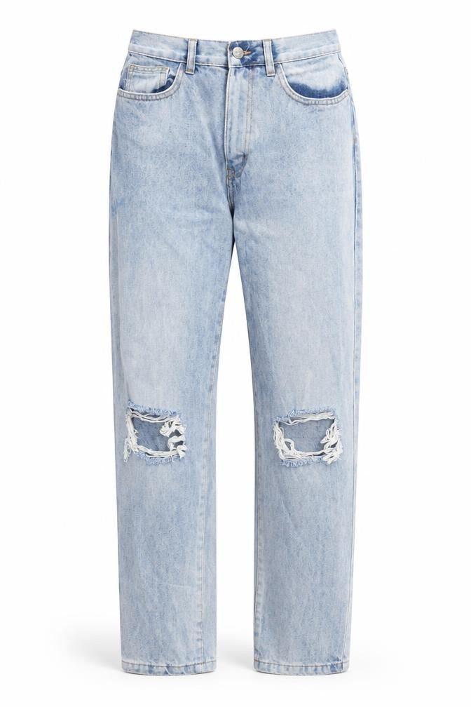 Rebellious Womens Blue Cotton Straight Jeans Size 8 Regular Zip