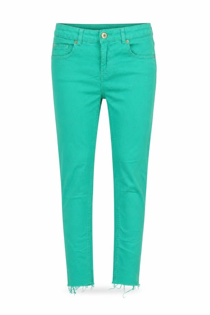 Miss Selfridge Womens Green Cotton Skinny Jeans Size 6 Regular Zip - Distressed Hems