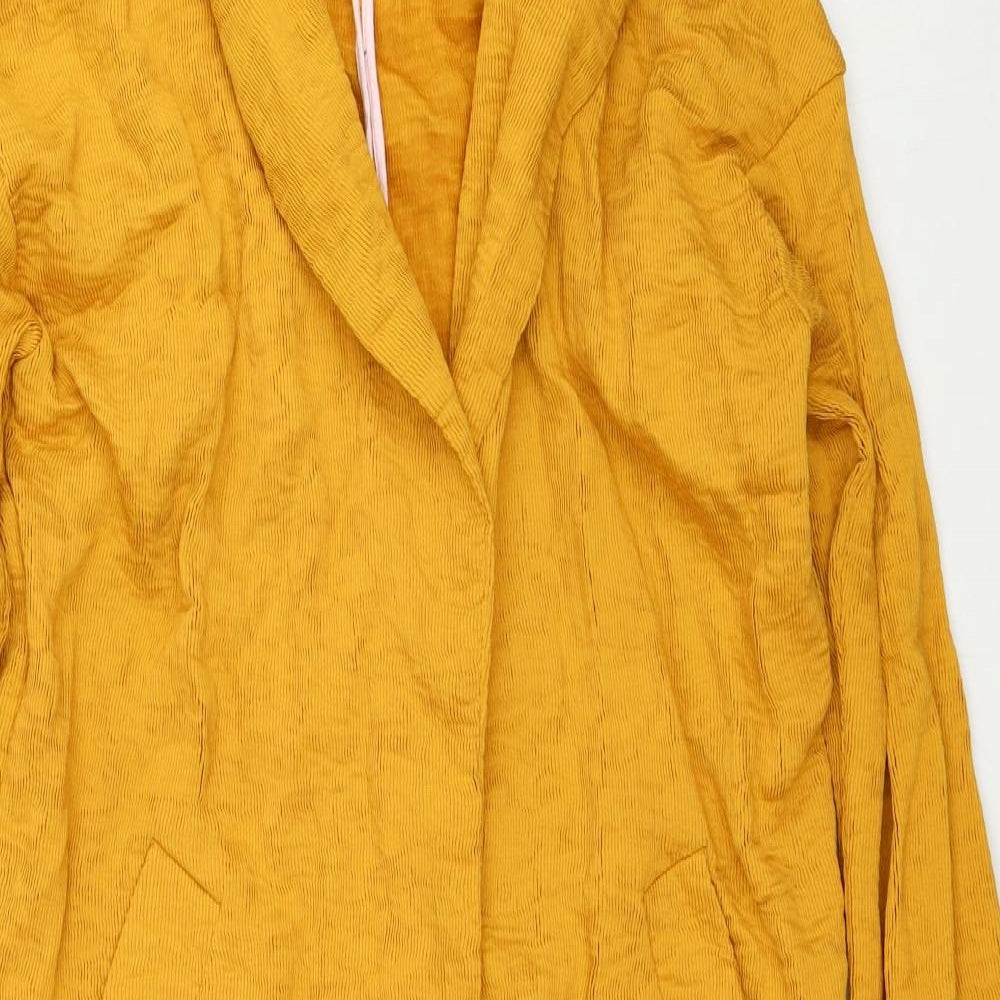 Topshop Womens Yellow Overcoat Coat Size 10 Buckle