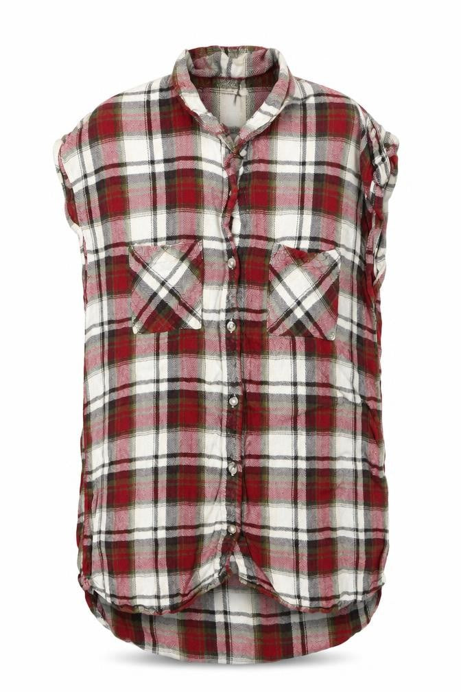 NEXT Womens Red Plaid Viscose Basic Button-Up Size 10 Collared