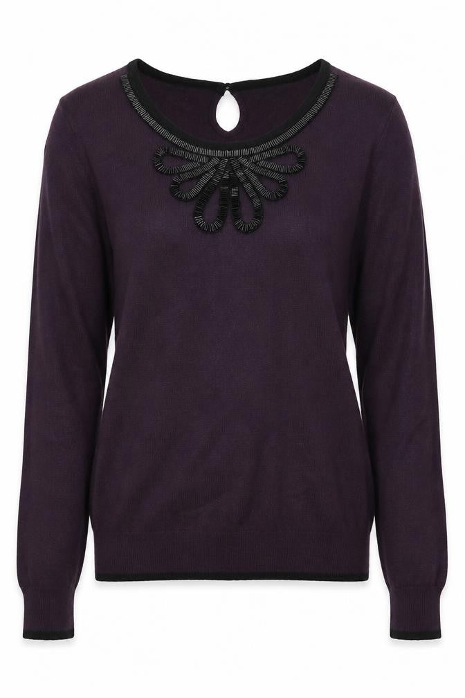 Principles Womens Purple Scoop Neck Acrylic Pullover Jumper Size 10