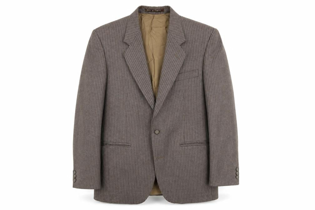 Burton Mens Brown Striped Wool Jacket Blazer Size 36 Regular