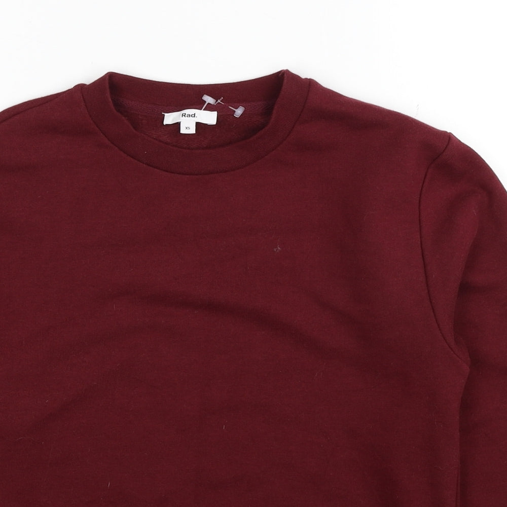 RAD Womens Red Polyester Pullover Sweatshirt Size XS Pullover
