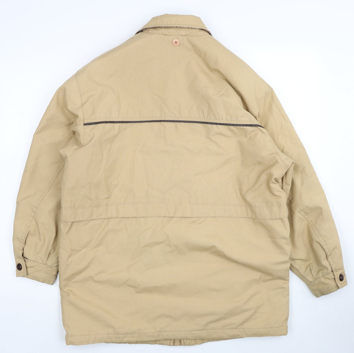 Berkertex Womens Beige Overcoat Coat Size 12 Zip - Size 10-12